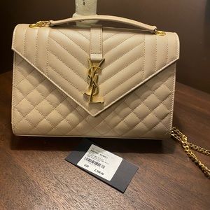 YSL ENVELOPE MEDIUM BAG IN MIX MATELASSÉ GRAIN DE POUDRE EMBOSSED LEATHER